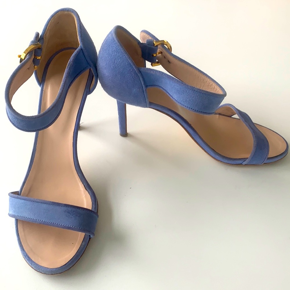 Sergio Rossi blue suede stilettos